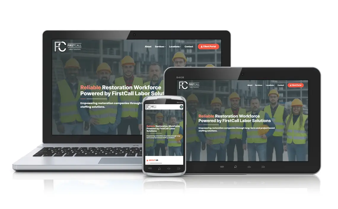 FirstCall Labor website design project thumbnail